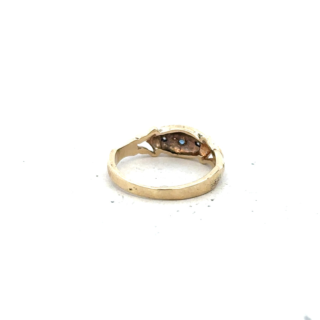 9ct yellow gold sapphire and diamond ring in size K, featuring a stunning gemstone design and elegant craftsmanship.