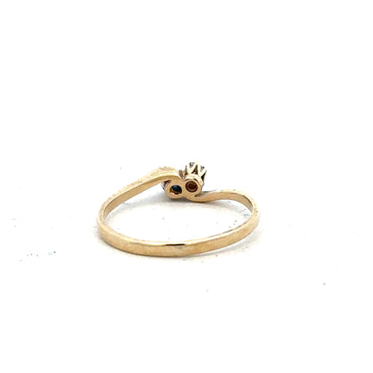 9ct yellow gold sapphire and diamond ring in size M, featuring a vibrant sapphire centerpiece and sparkling diamonds.
