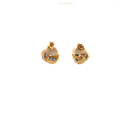9ct yellow gold sapphire earrings with blue gemstones, lightweight 2.4g, elegant jewelry for pierced ears