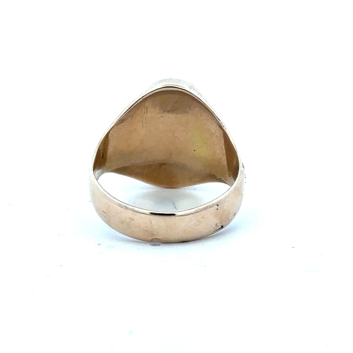 9ct yellow gold signet ring in size S1/2, unbranded, with a smooth polished finish and classic design.