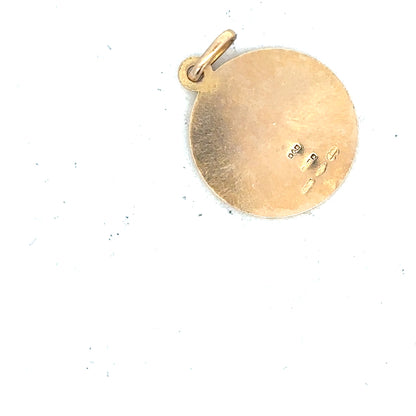 9ct yellow gold St. Christopher pendant weighing 3.1g, unbranded jewelry with detailed religious medal design.
