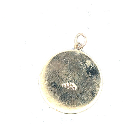 9ct yellow gold St Christopher pendant weighing 4.9g, unbranded religious jewelry with detailed engraving on front.