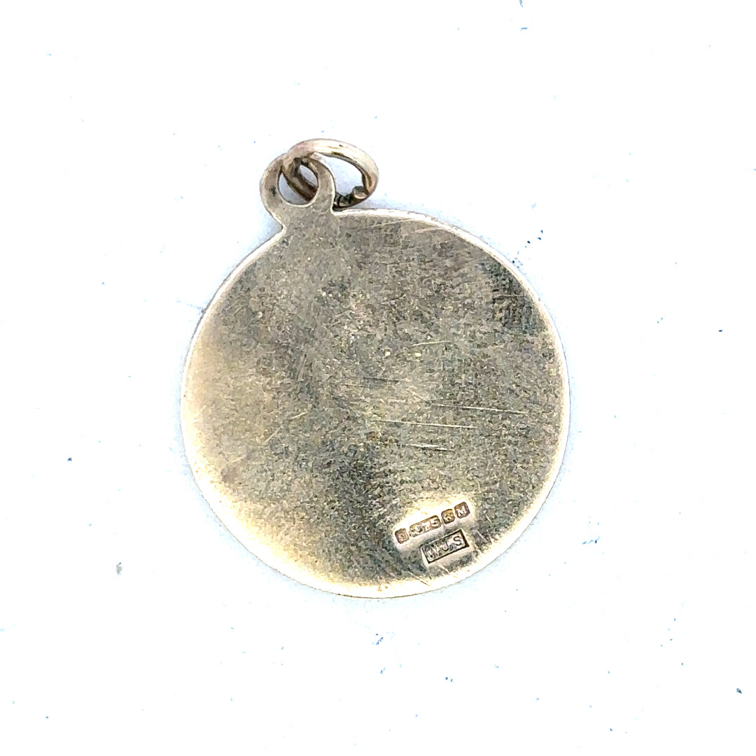 9ct yellow gold St. Christopher pendant with detailed religious iconography, weighs 5.7g, unbranded jewelry accessory.