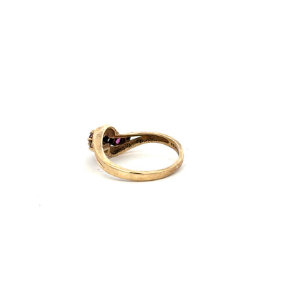 Yellow gold diamond ring in size M1/2, 9 carats, featuring sparkling diamonds and a polished band.