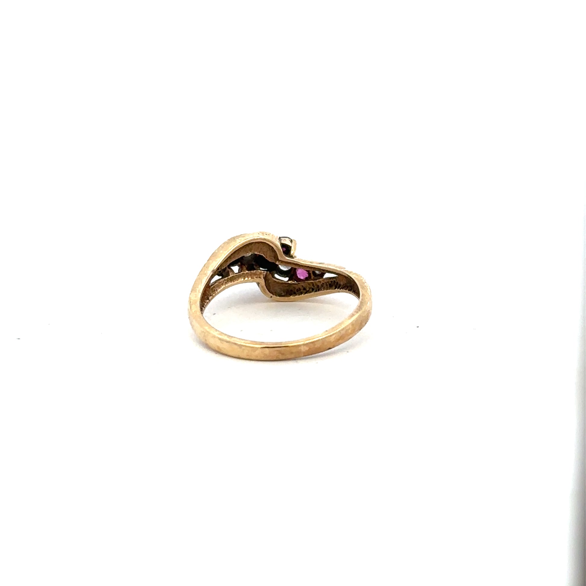 9ct yellow gold diamond ring size M1/2 with sparkling diamonds, unbranded jewelry displayed on a white background.