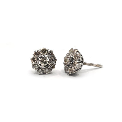 Platinum 1.40 carat diamond stud earrings featuring sparkling diamonds set in sleek platinum metal.