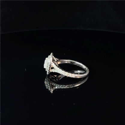 Platinum lab-grown diamond ring in size L with a sparkling central diamond and sleek band design.