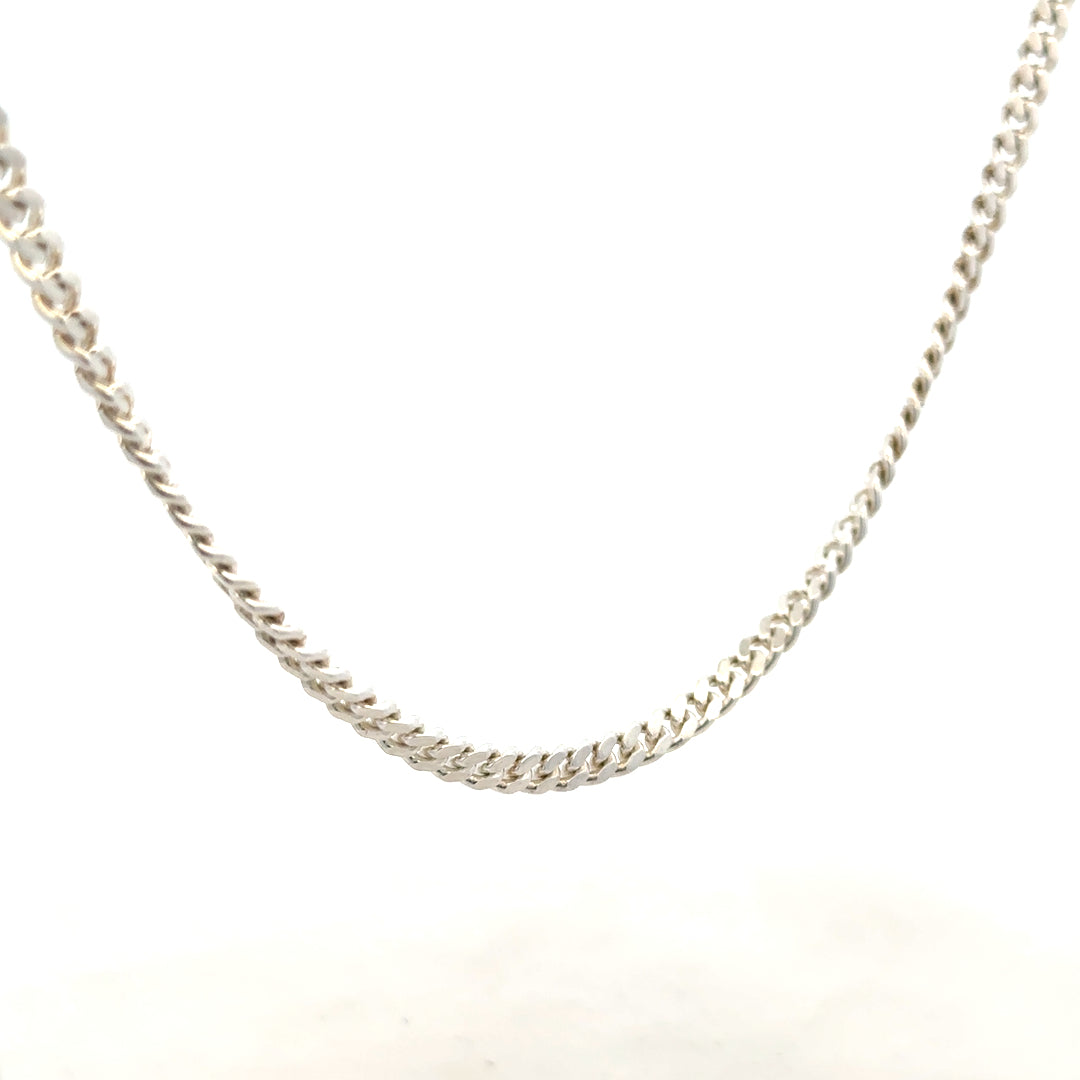 Silver chain weighing 24.9g with a classic link design, unbranded, shown against a neutral background.