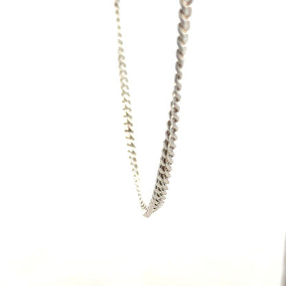 Silver chain weighing 24.9g with a sleek, polished finish, perfect for stylish jewelry wear, unbranded.