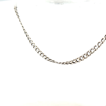 Silver curb chain weighing 16.2g, featuring a classic link design, displayed on a plain background.