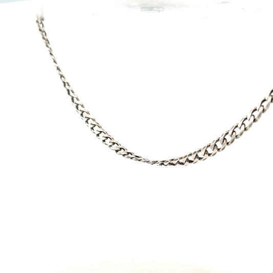Silver curb chain weighing 16.2g, featuring a classic link design, displayed on a plain background.