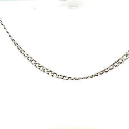 Silver curb chain weighing 16.2g, featuring classic linked design, crafted for stylish jewelry wear, unbranded.