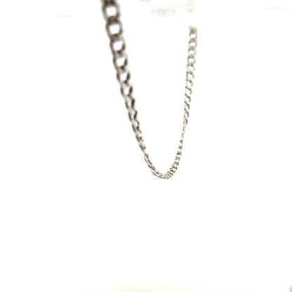 Silver curb chain weighing 16.2g, unbranded jewelry accessory with a sleek, interconnected link design.