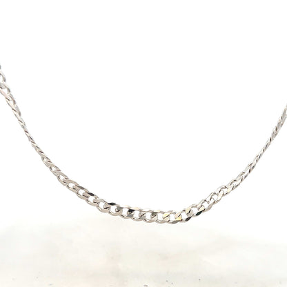 Silver curb chain jewelry, 16.4g, unbranded, with a close-up view showing the detailed links and shiny finish