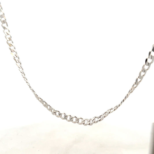 Silver curb chain weighing 16.4g, unbranded, with a classic link design, displayed on a plain background.