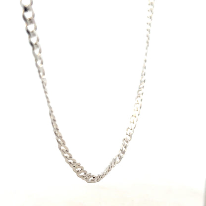 Silver curb chain jewelry, 16.4g, unbranded, close-up view showing linked chain design and shiny metallic finish.