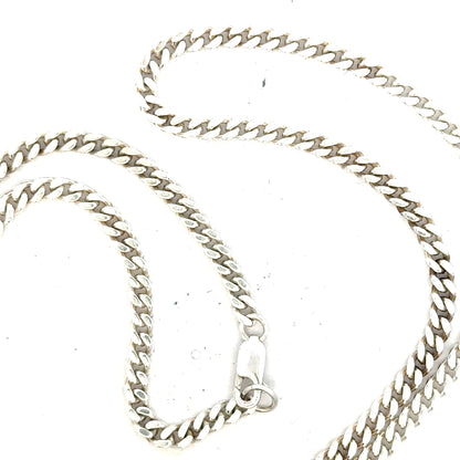 Silver curb chain weighing 24.8g, featuring a classic design and sturdy links, ideal for jewelry making or layered accessories.