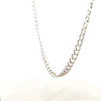 Silver curb chain weighing 27.8g, unbranded jewelry accessory with a classic design and polished finish.