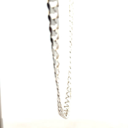 Silver curb chain weighing 44.6g, featuring a classic linked design, suitable for jewelry or accessory use.