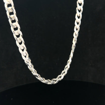 Silver curb chain weighing 48.8g, featuring a classic linked design, perfect for jewelry or accessory use.
