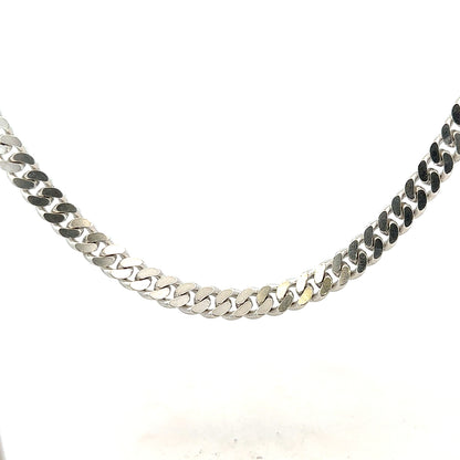 Silver curb chain weighing 51.8g with a classic design, showcased on a neutral background.