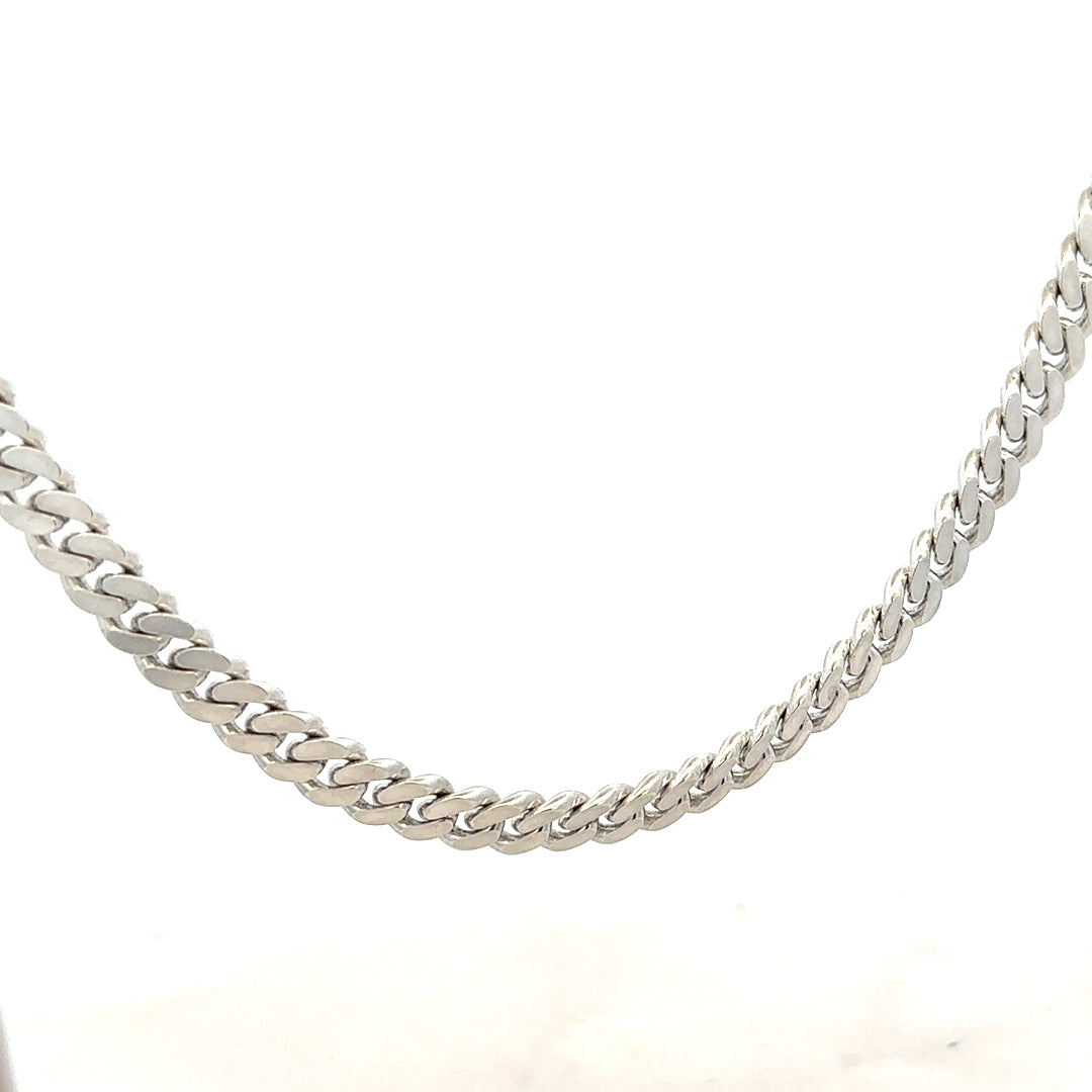 Silver curb chain weighing 51.8g, unbranded jewelry chain with a classic curb link design, displayed on a neutral background.