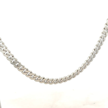 Silver curb chain weighing 51.8g, unbranded jewelry chain with a classic curb link design, displayed on a neutral background.