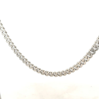 Silver curb chain weighing 51.8g with a classic design, suitable for jewelry making or wearing as a stylish accessory.