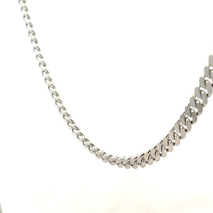Silver curb chain weighing 51.8g, featuring a classic linked design, shown in a close-up view.