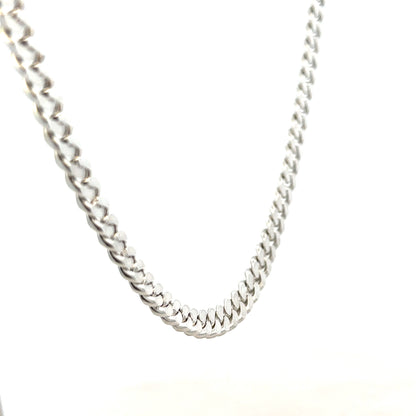 Silver curb chain weighing 51.8g with a sleek design, perfect for stylish jewelry wear, unbranded.