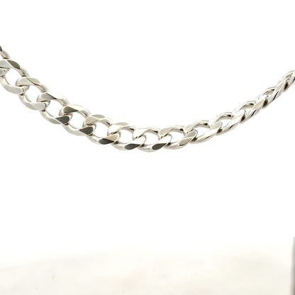 Silver curb chain weighing 59.3g, unbranded jewelry piece with interlinked oval links, shown in a neutral setting.