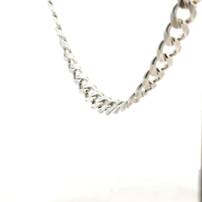 Silver curb chain weighing 59.3g, showcasing its links and polished finish, perfect for jewelry or accessories.