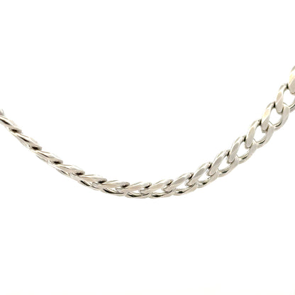 Silver curb chain with a polished finish, weighing 59.3g, featuring a classic linked design for jewelry or accessories.