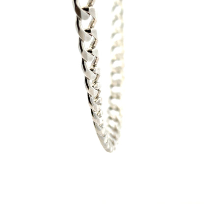 Silver curb chain weighing 59.3g, unbranded jewelry chain with a sleek, classic design.