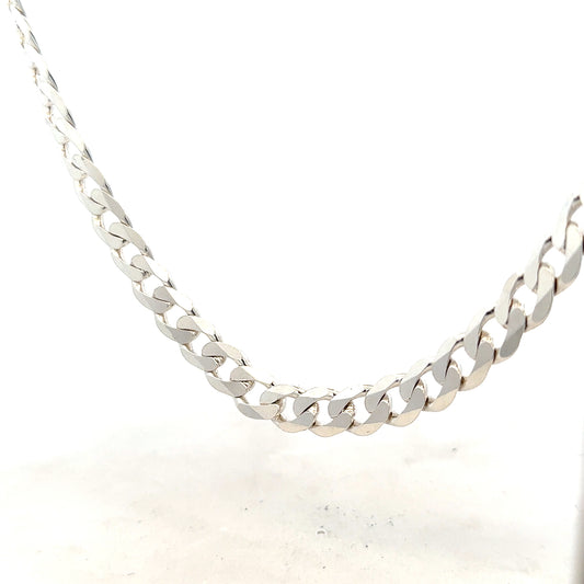 Silver curb chain weighing 60.8g with a classic link design, shown in close-up detail.