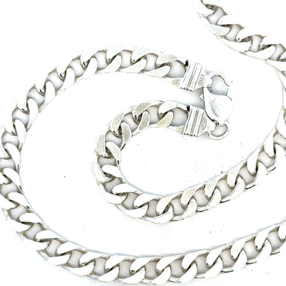 Silver curb chain weight 63.4g, unbranded, showing a close-up of the sleek, polished silver chain with detailed links.