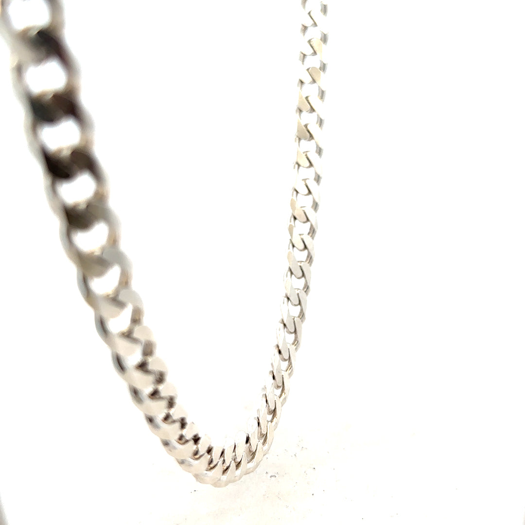 Sterling silver curb chain weighing 66.7g with a classic design, displayed on a plain background.