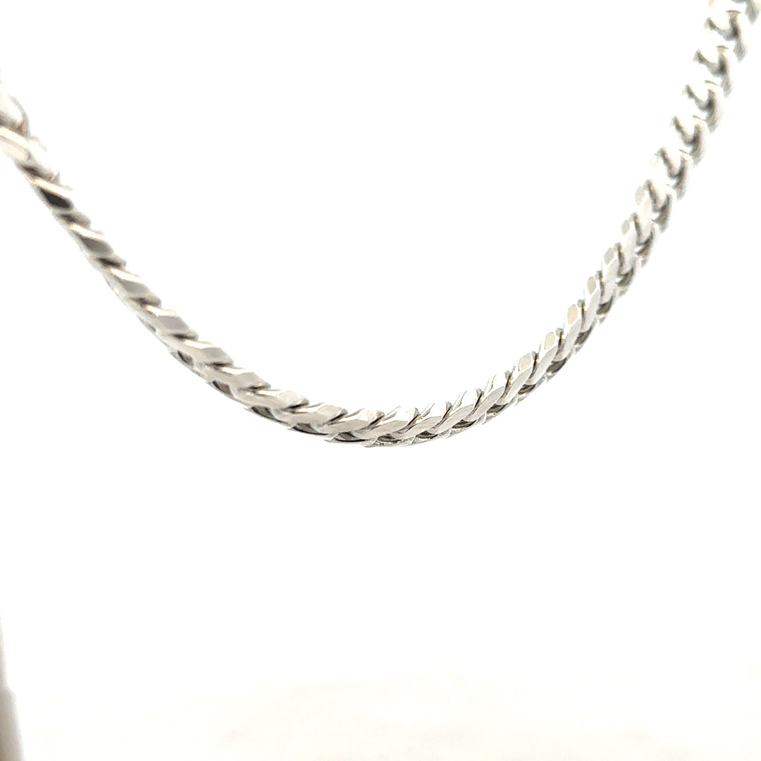 Silver curb chain weighing 81.2g, unbranded jewelry chain with interlocking links, shown in the product image.