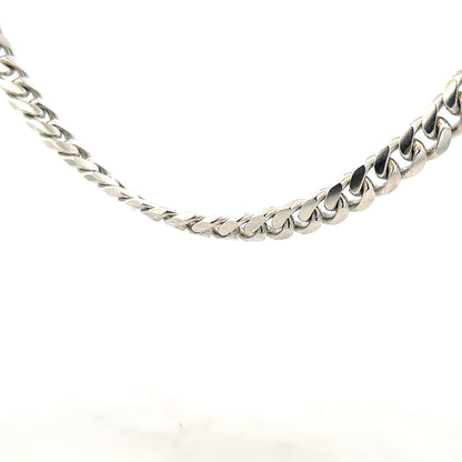 Silver curb chain jewelry with a shiny finish, weighing 81.2 grams, showcasing its detailed links and craftsmanship.