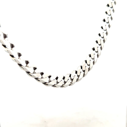 Silver curb chain weighing 91.1g, featuring a classic link design, shown in a close-up image of this unbranded jewelry piece.