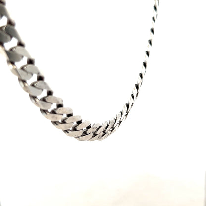 Silver curb chain jewelry, 91.1g, unbranded, with detailed close-up of links and polished finish.