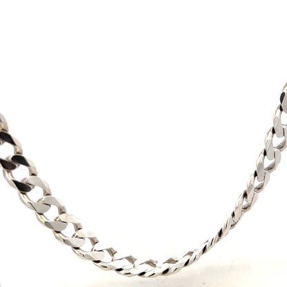 Silver curb chain necklace weighing 91.8g, featuring a classic linked design, displayed on a neutral background.