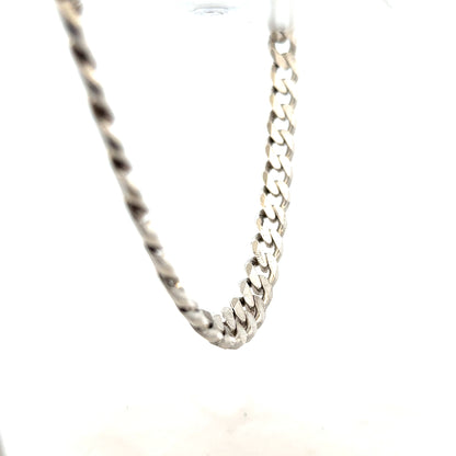 Silver curb chain weighing 96.3g, showcased with detailed links, unbranded jewelry accessory on a neutral background.