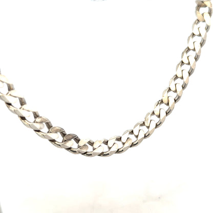 Silver curb chain weighing 96.3g with a classic design, shown in a close-up image.
