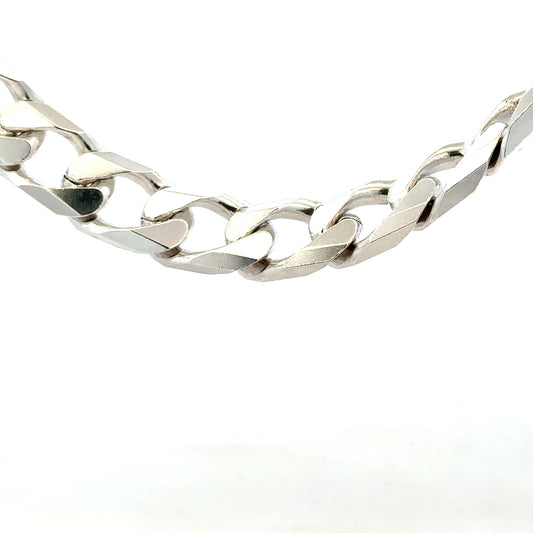 Silver curb chain jewelry with a 159.4g weight, featuring classic interconnected links, suitable for necklaces or bracelets.