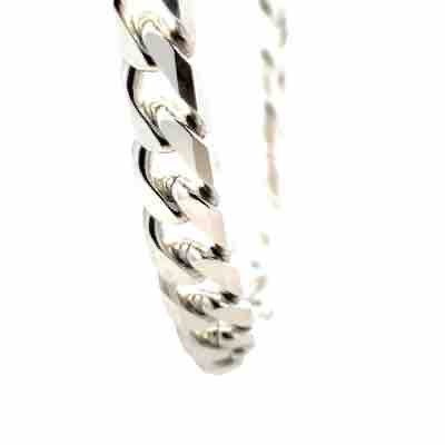 Silver curb chain jewelry weight 159.4g, unbranded, with a close-up view of the sleek, interconnected oval links.