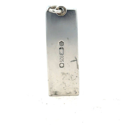 Silver ingot pendant weighing 31g with a simple rectangular design, unbranded jewelry accessory.