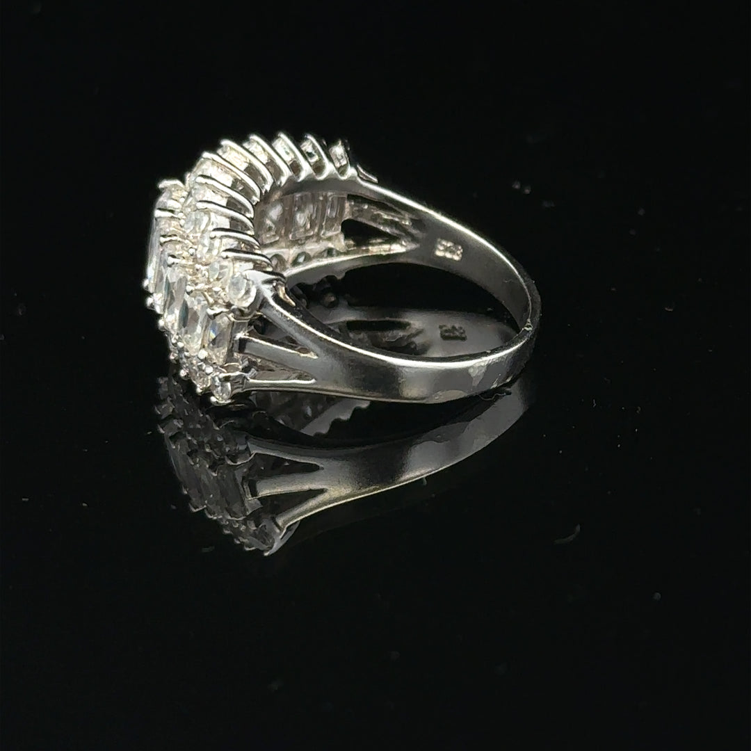 Silver ring in size P with a smooth band, featuring a simple unbranded design perfect for everyday wear.