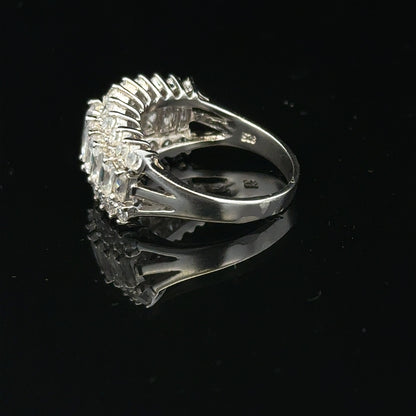 Silver ring in size P with a smooth band, featuring a simple unbranded design perfect for everyday wear.