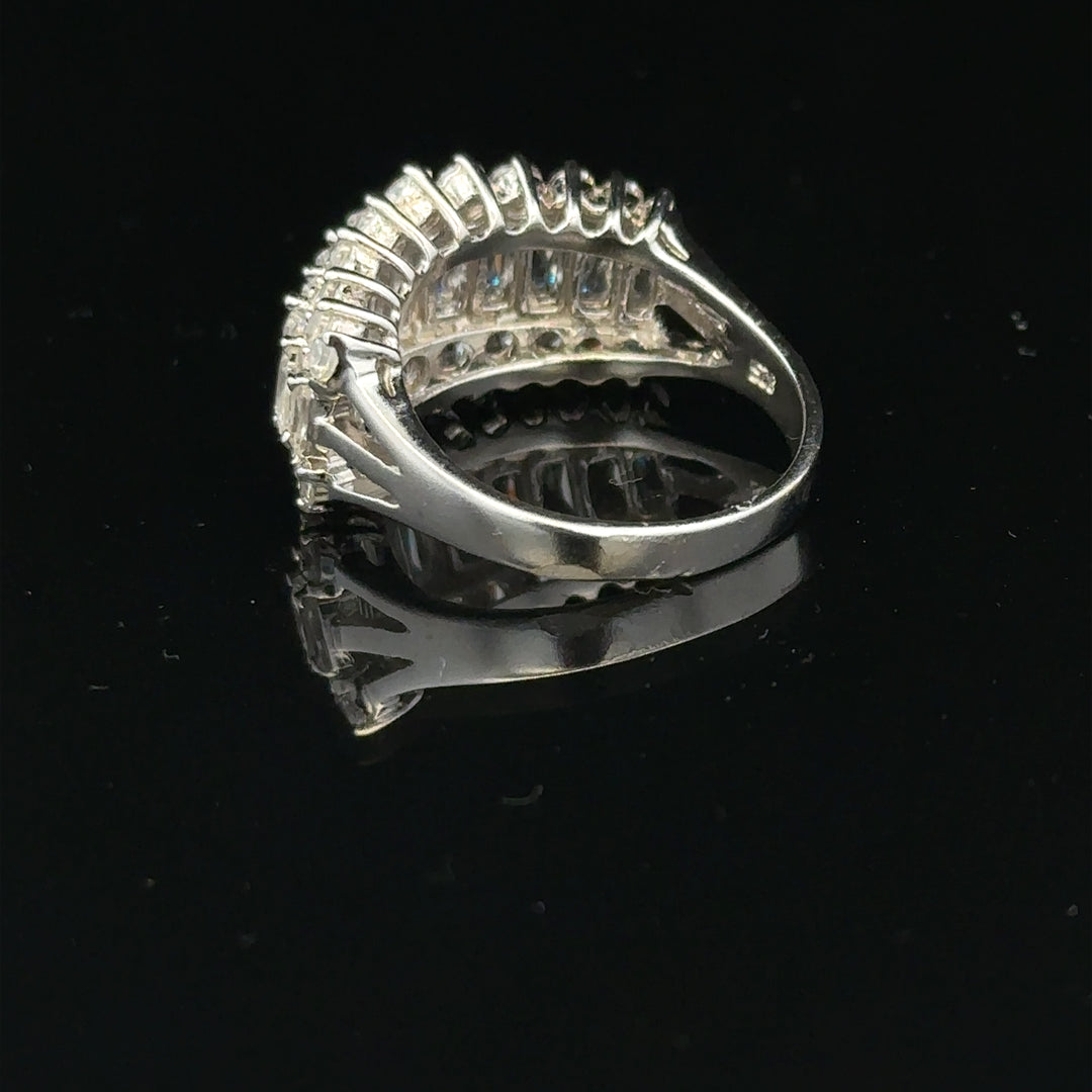 Silver ring in size P with a simple band design, displayed on a neutral background.